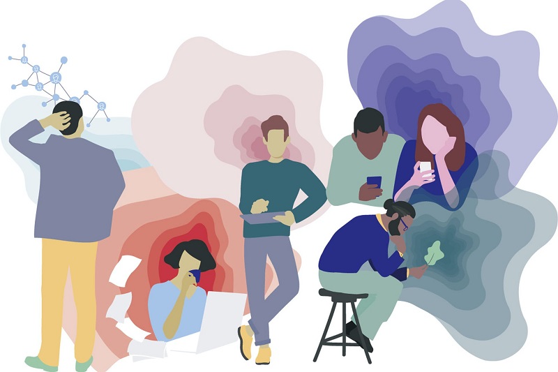 Nhóm học sinh đang làm bài tập nhóm